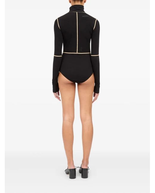 MM6 by Maison Margiela Black Long-Sleeved Bodysuit
