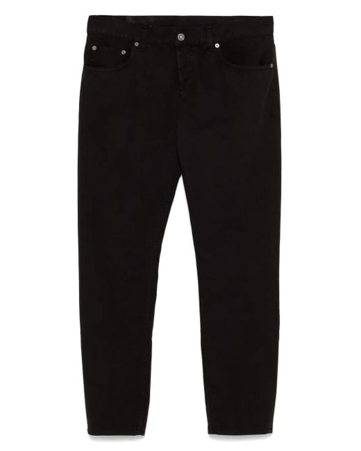 Dondup Black Logo-Print Trousers for men