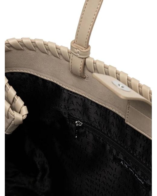 ARMANI EXCHANGE Natural Asv Logo Tote Bag