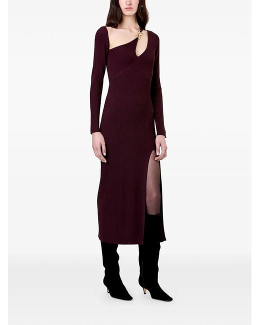 nicholas purple dress Nicholas Draped Silk-satin Midi Dress in Purple