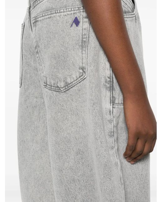 The Attico Gray Effie High-waist Wide-leg Jeans