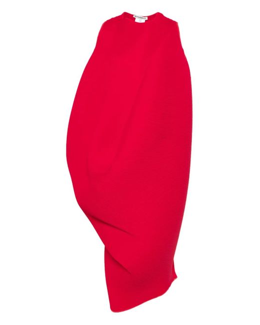 Melitta Baumeister Red Asymmetric Midi Dress