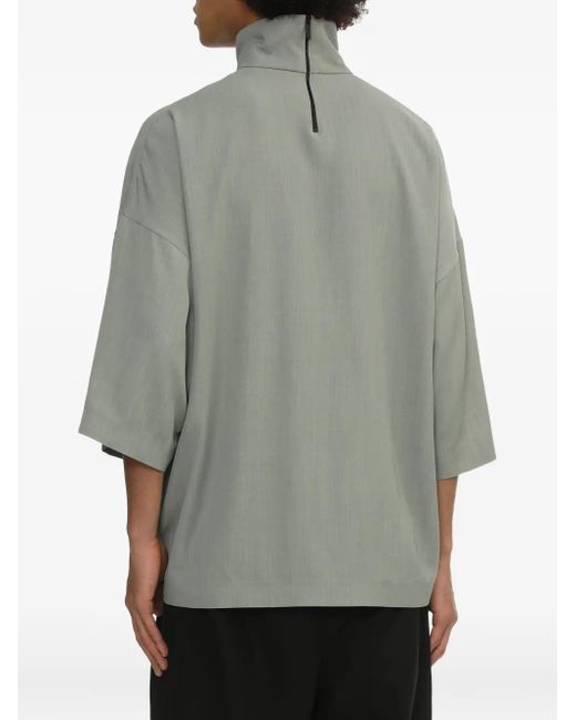 Fear Of God Gray High-Neck Short-Sleeve T-Shirt for men