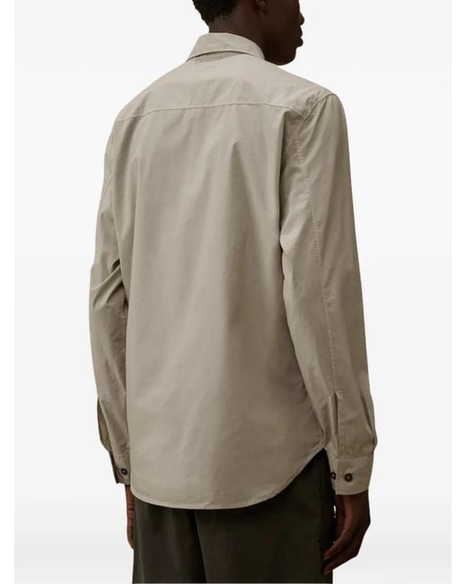 C P Company Gray Chemise À Poche Poitrine for men
