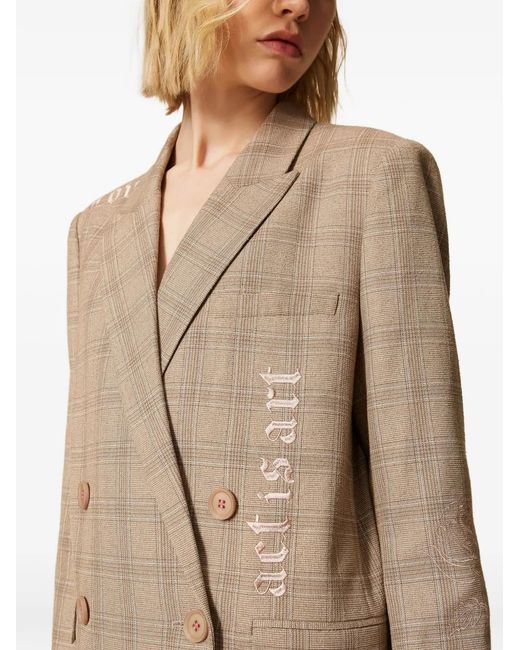 Twinset Natural X Myfo Checked Blazer