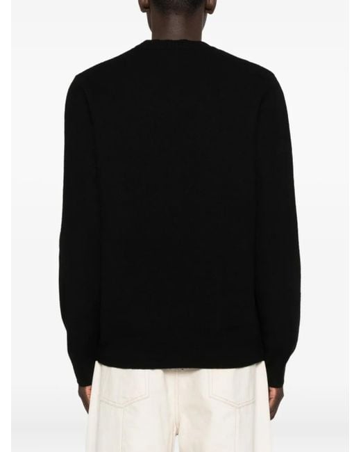 A.P.C. Black Logo-Detail Crew-Neck Sweater for men