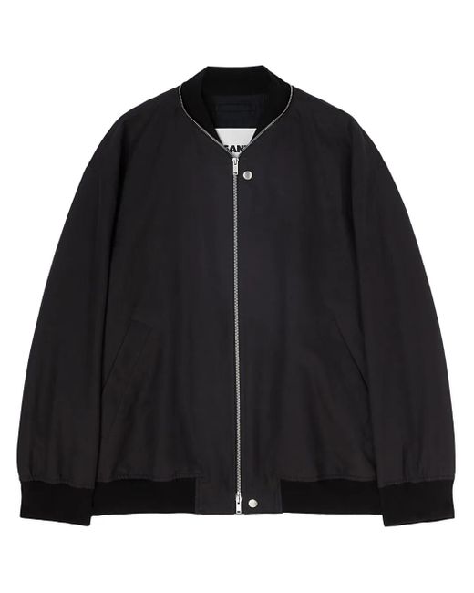 Jil Sander メンズ ブラック ジップアップ ボンバージャケット