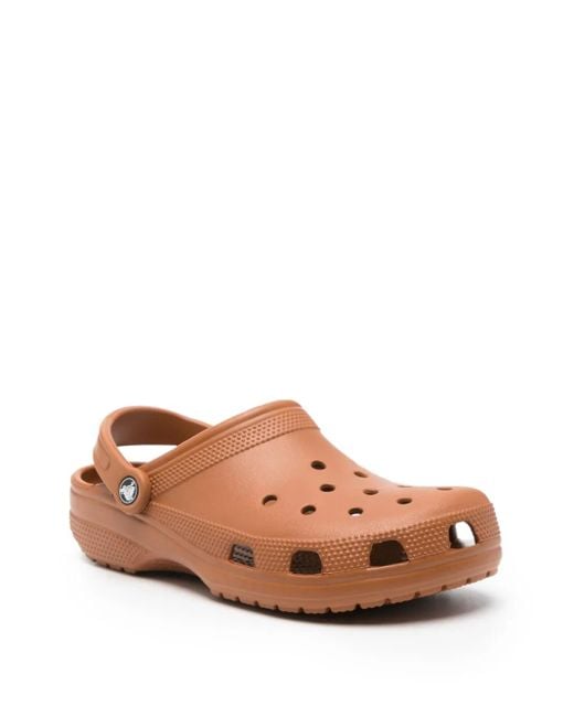 CROCSTM Brown Perforated Backstrap Clogs