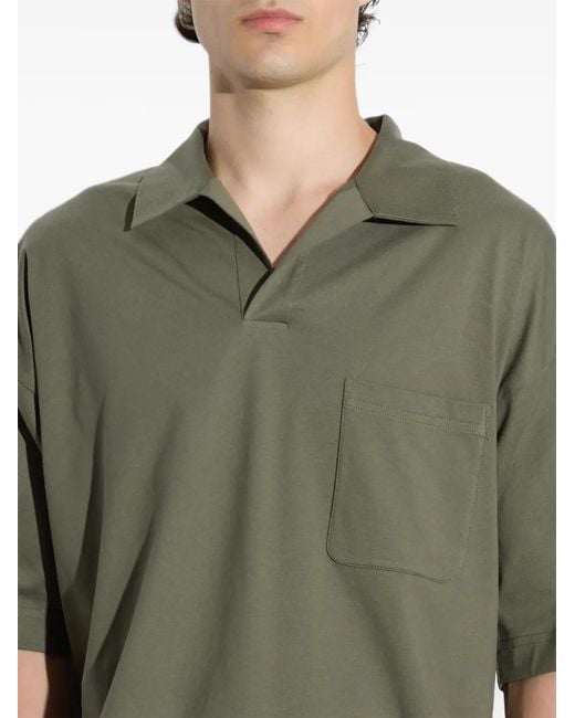 Paolo Pecora Green Patch-Pocket Polo Shirt for men