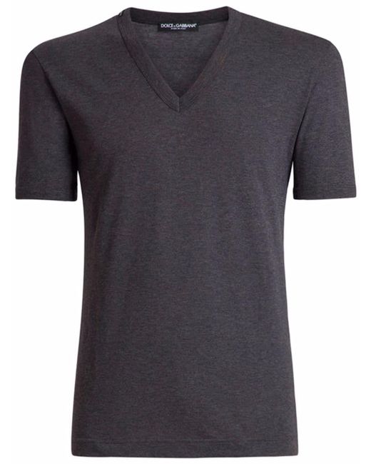 Dolce & Gabbana Gray V-neck Short-sleeved T-shirt for men