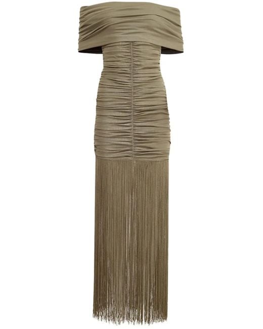 Khaite Green Gerafftes Maxikleid