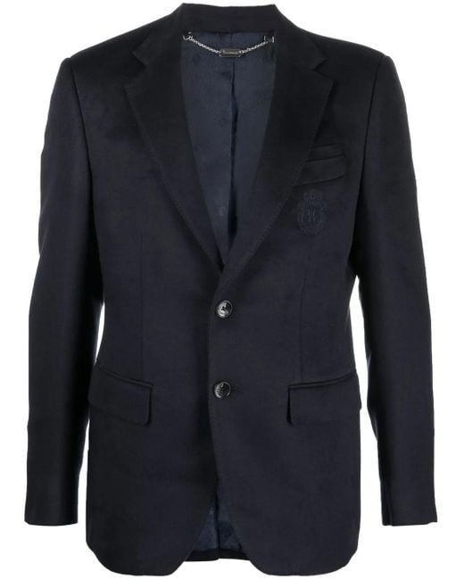 Billionaire Blue Fitted Single-Breasted Blazer for men