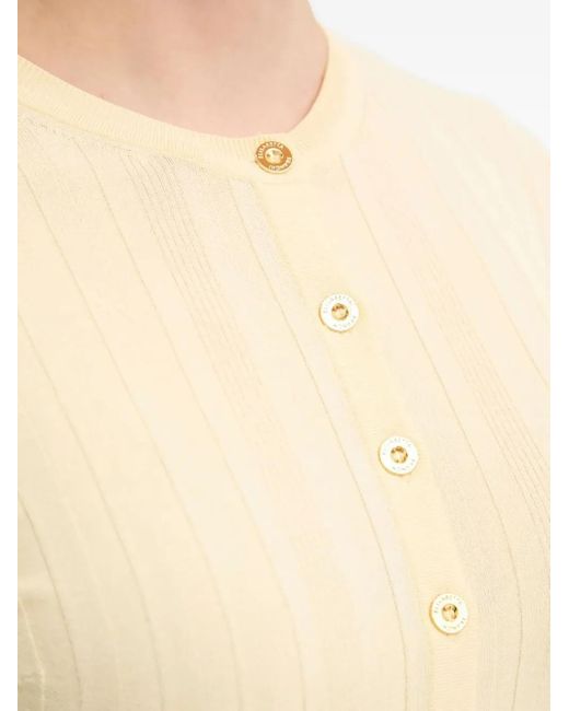 Elisabetta Franchi Blue Gerippter Cardigan mit Knopf