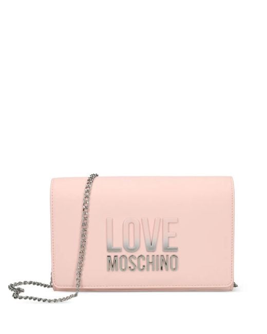 Love Moschino Pink Logo-Plaque Cross Body Bag