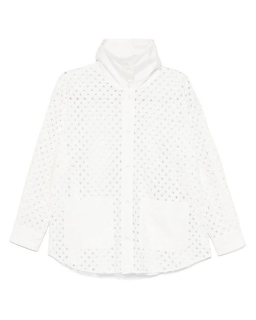 Herno オープンワーク シャツ White
