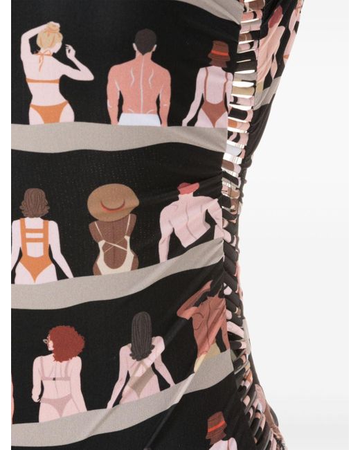 Amir Slama Black Graphic-print One-piece Swimsuit