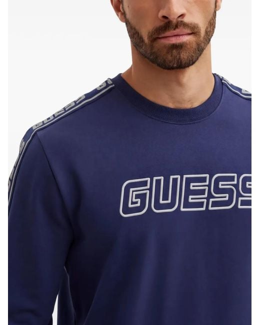 Guess Blue Logo Tape Sweater for men
