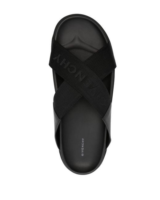 Givenchy Black G Plage Crossover-strap Sandals for men