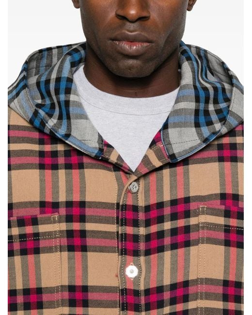 PDF Red Patchwork Hooded Jacket for men