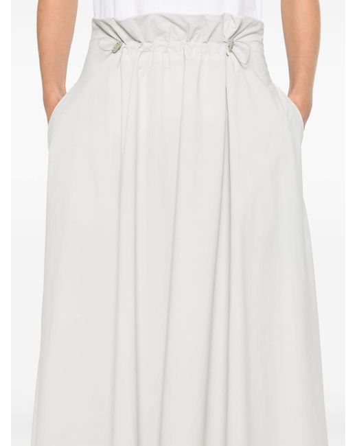 Herno White A-line Midi Skirt