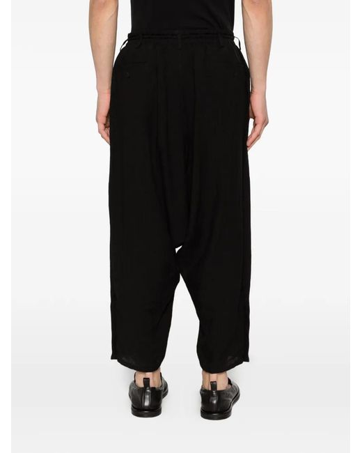 Yohji Yamamoto Black Button-Fastening Trousers for men