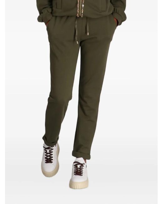 Liu Jo Green Drawstring-Waist Track Pants
