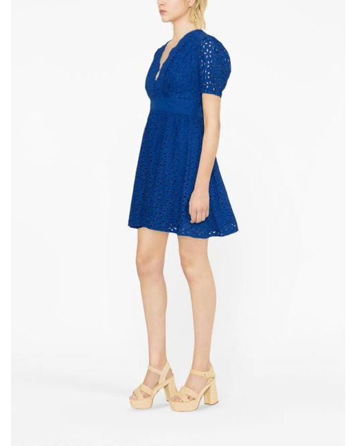 Pinko Blue Aureo Cotton Belted Dress