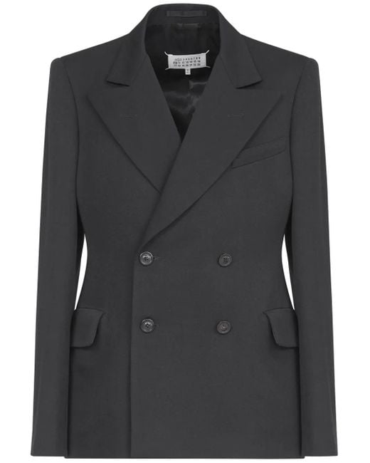 Maison Margiela Black Four-Stitch Wool Blazer for men