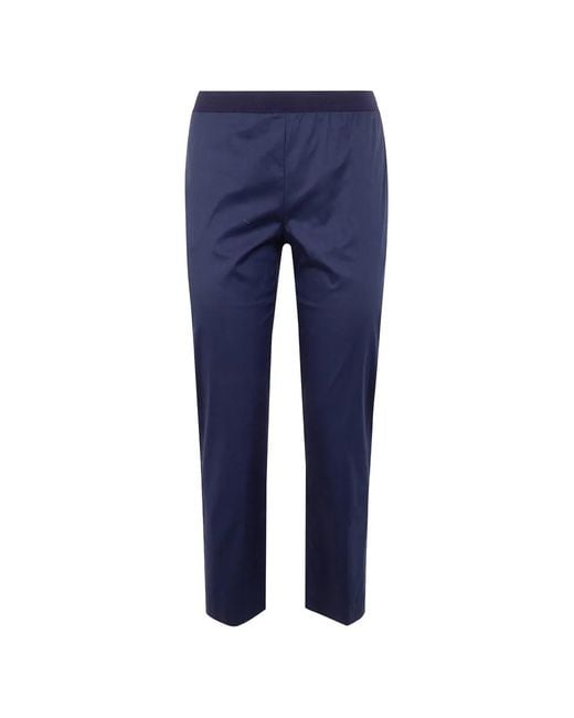 Liviana Conti Blue Ribbed-Waistband Leggings