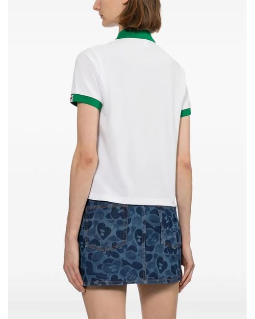 AAPE BY A BATHING AP Green Rabbit Patched Polo
