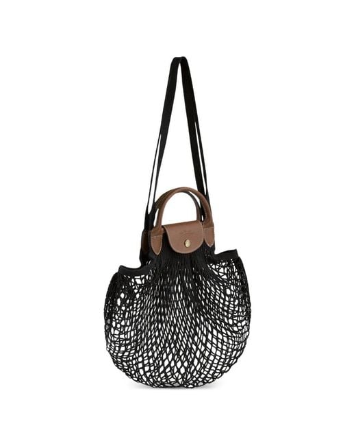 Longchamp Black Le Pliage Filet Handtasche