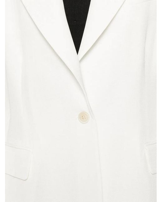 P.A.R.O.S.H. White Notched Lapel Blazer