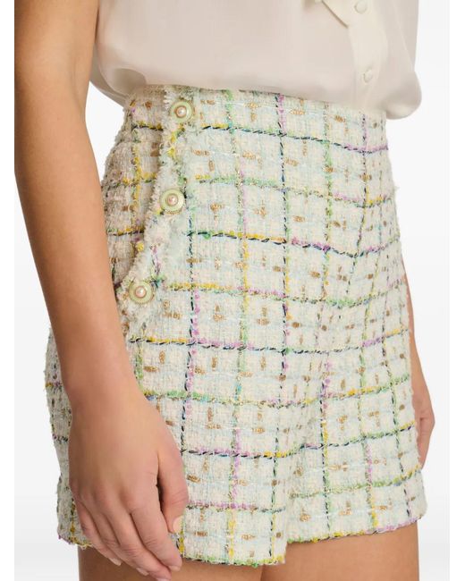 WEILL PARIS White Pastel Tweed Shorts
