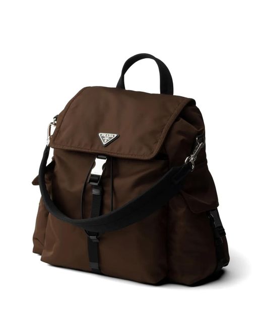Prada Explore Re-Nylon En Leren Rugzak in het Black voor heren