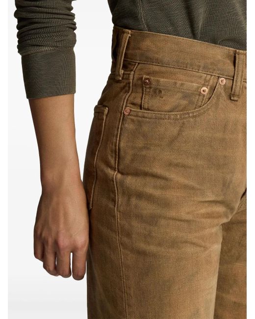 RRL Brown High Boy Jeans
