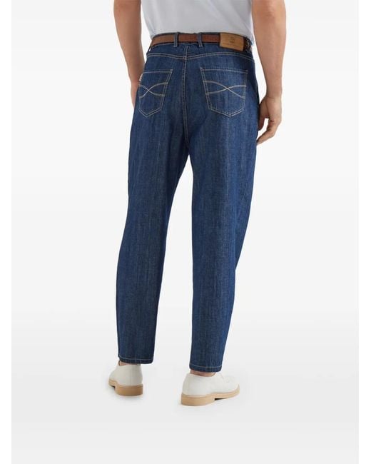 Brunello Cucinelli Blue Denim Cotton Jeans for men