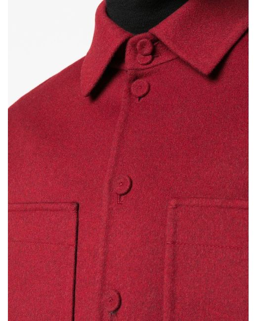 メンズ Fendi ボタン シャツジャケット Red