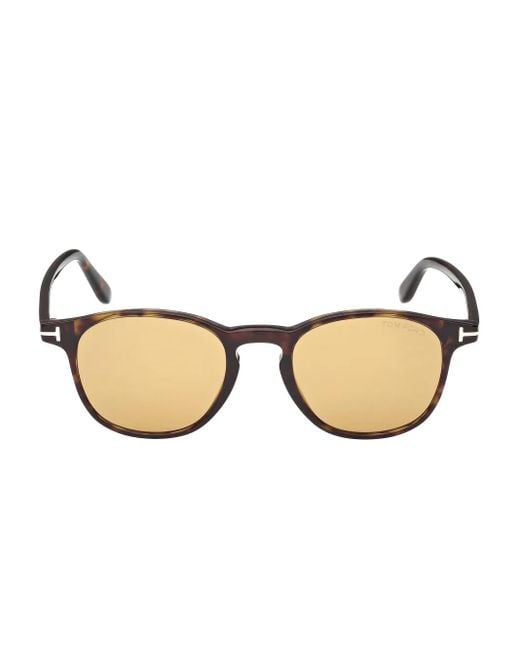 Tom Ford Natural Round Frame Sunglasses for men