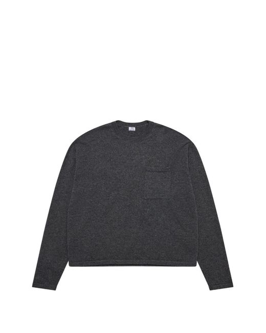 SALON C. LUNDMAN Black Cropped Pocket-Detail Jumper for men