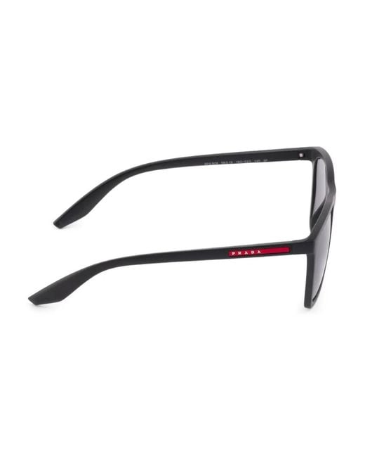 Prada Gray Linea Rossa Square-Frame Sunglasses for men