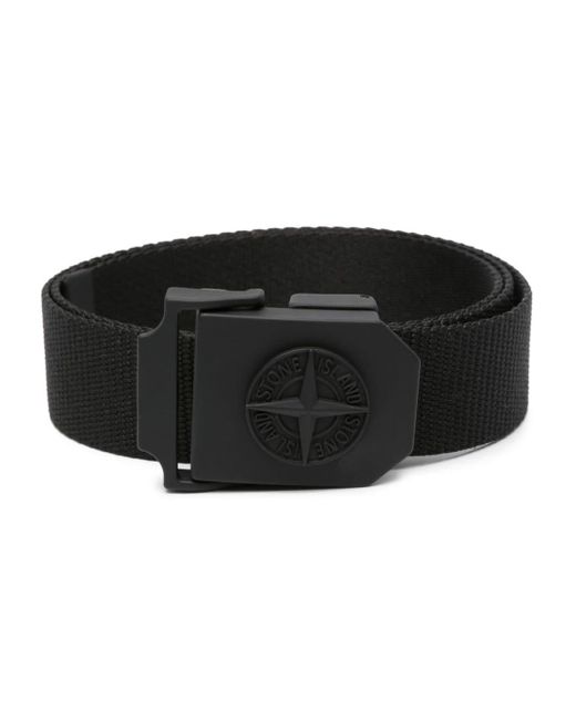 Stone Island Black Compass-badge Adjustable Belt for men