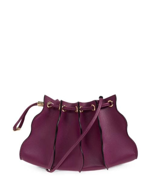 Ulla Johnson Purple Adria Small Leather Bucket Bag