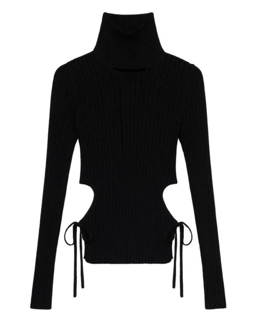 Top A Collo Alto Con Cut-Out di Blumarine in Black