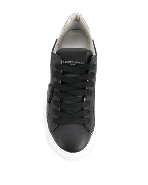Philippe Model Black Side Logo Patch Sneakers