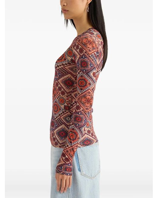 Momoní Red Waina Long-Sleeves Top