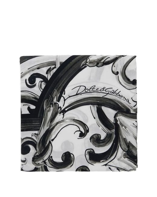 Dolce & Gabbana Gray Majolica-Print Beach Towel