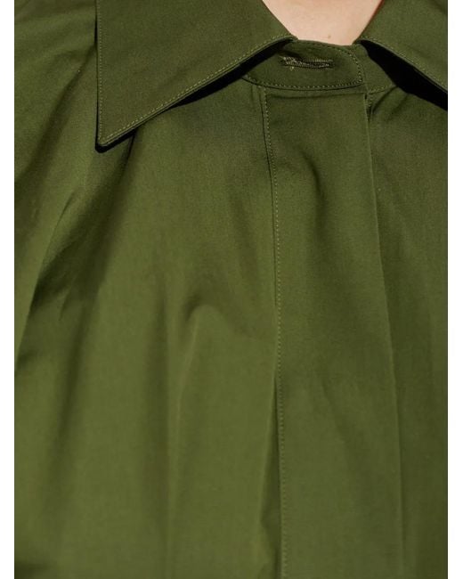 Givenchy Green Pleated Shirt Dress