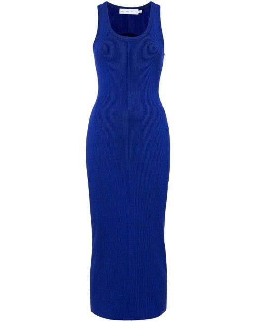 Proenza Schouler Reese Ribgebreide Maxi-jurk in het Blue