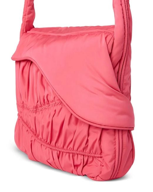 rusfrcade Pink Ruched Flap Messenger Bag