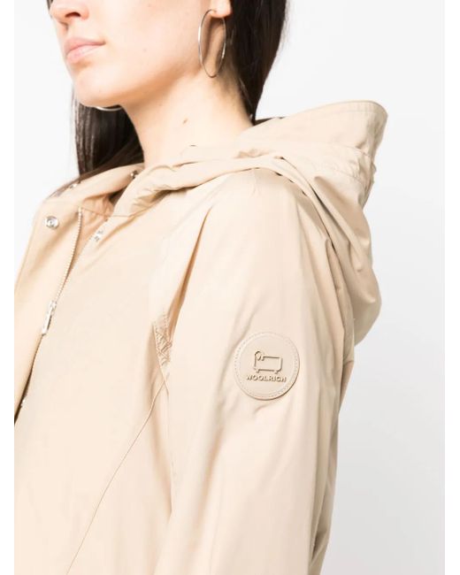 Woolrich Natural Hooded Mid-Length Coat